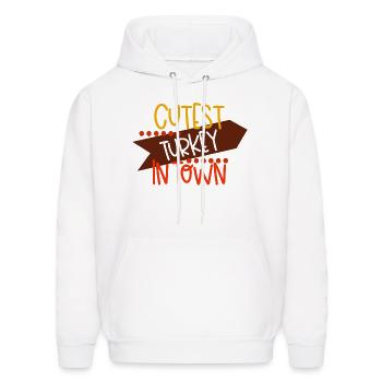 Cutest Turkey In Town - Men's Hoodie - white - Front - Elias (183cm)