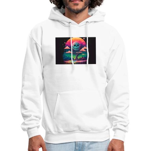 A Full Skull Moon Smiles Down On You - Psychedelic - Men's Hoodie