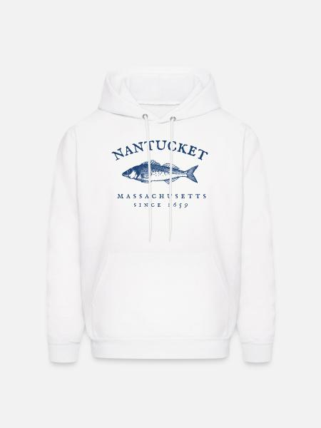 Nantucket Massachusetts Fishing - Men's Hoodie - white