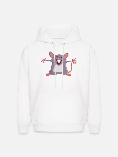 Happy Mouse - Men's Hoodie - white