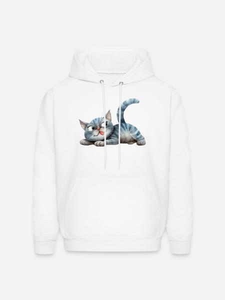 Funny Cat - Men's Hoodie - white