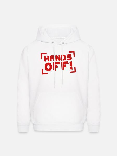 Hands Off - Men's Hoodie - white