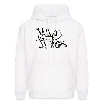 make it yours - Men's Hoodie - white - Front - Elias (183cm)