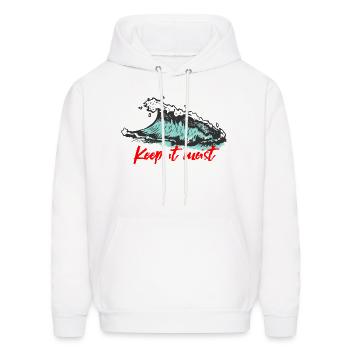keep it wet! - Men's Hoodie - white - Front - Elias (183cm)