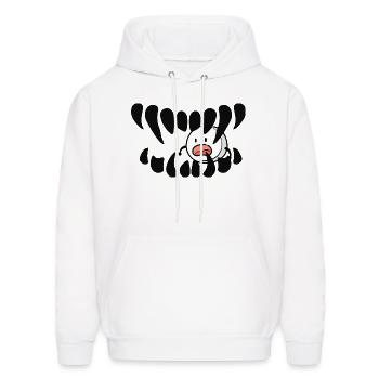 Teeth crushing a pill - Men's Hoodie - white - Front - Elias (183cm)