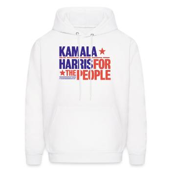 Kamala for the people - Men's Hoodie - white - Front - Elias (183cm)