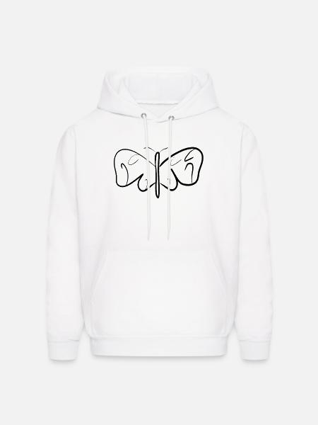 black and white butterfly - Men's Hoodie - white