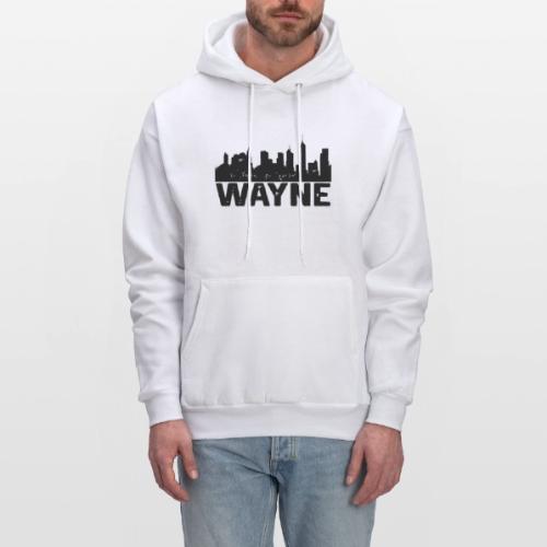 Wayne Skyline Black Wayne Michigan MI City Design - Men's Hoodie