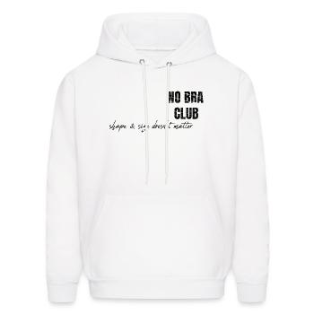 No Bra Club For Her - Men's Hoodie - white - Front - Elias (183cm)