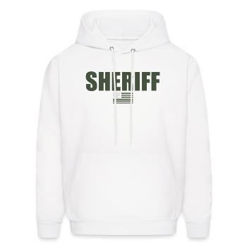 Sheriff Uniform Od Green - Men's Hoodie - white - Front - Elias (183cm)
