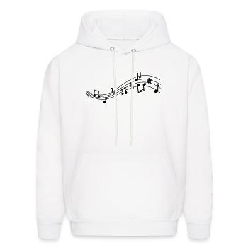 music notes, musician, musical, music love, wave - Men's Hoodie - white - Front - Elias (183cm)