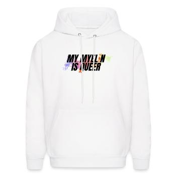 My Myelin is Queer - Men's Hoodie - white - Front - Elias (183cm)