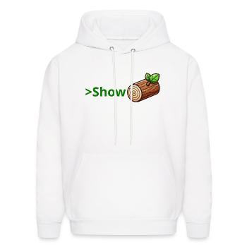 Show LOG Green - Men's Hoodie - white - Front - Elias (183cm)
