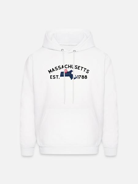 Massachusetts - Men's Hoodie - white