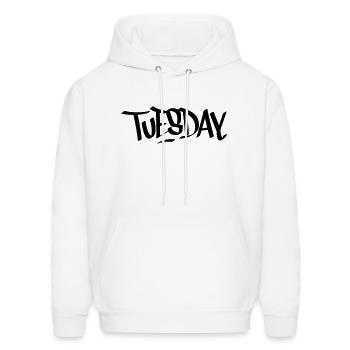 Tuesday Tag - Men's Hoodie - white - Front - Elias (183cm)