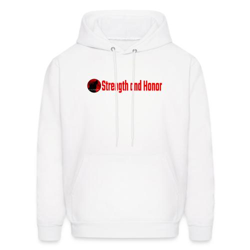 Strength and Honor - Red Letters - Men's Hoodie