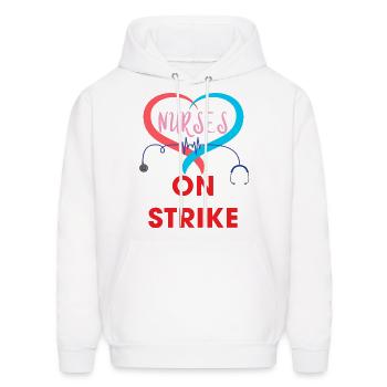 Nurses ON STRIKE - Men's Hoodie - white - Front - Elias (183cm)