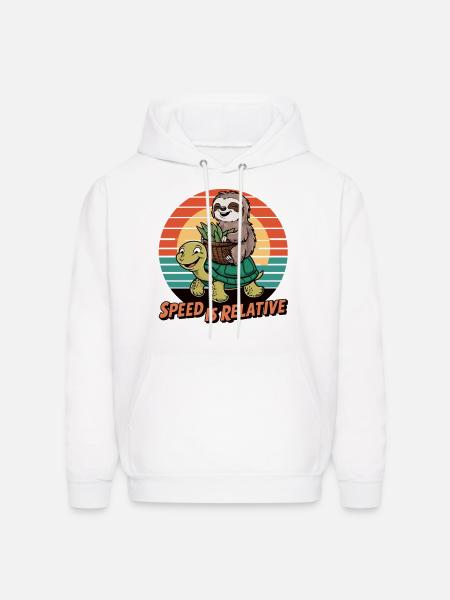 Speed Is Relative – Sloth Design - Men's Hoodie - white