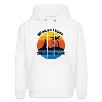 MOTOR BOAT - Men's Hoodie - white - Front - Elias (183cm)