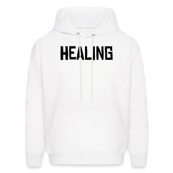 HEALING - Men's Hoodie - white - Front - Elias (183cm)