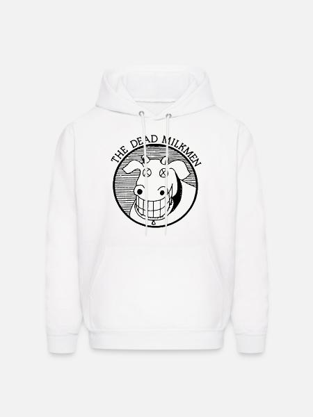 DEAD MILKMEN COW LOGO WHITE Licensed Adult cow - Men's Hoodie - white