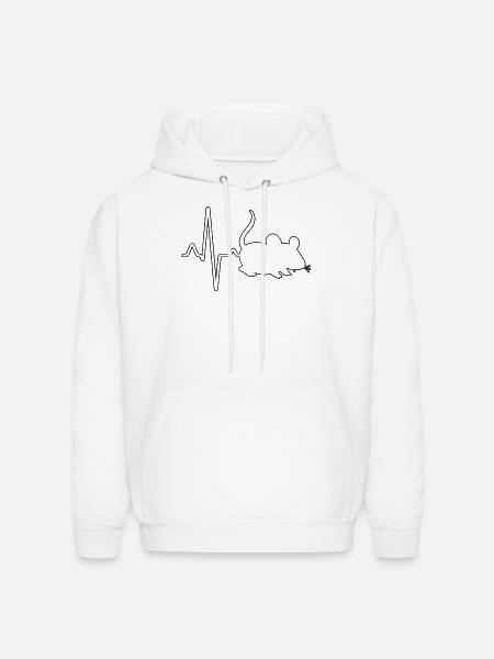 mouse heartbeat - Men's Hoodie - white
