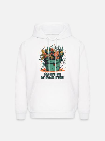 Bucket Overflowing with Plants - Men's Hoodie - white