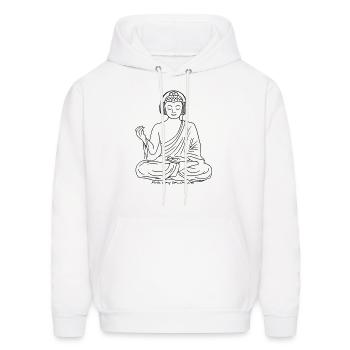 Music is my Om...Om...Om - Men's Hoodie - white - Front - Elias (183cm)