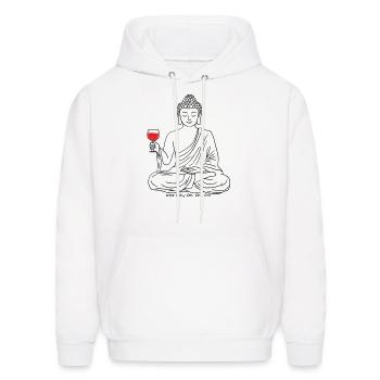 Wine is my Om...Om...Om - Men's Hoodie - white - Front - Elias (183cm)