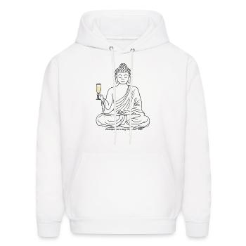 Champagne is my Om...Om...Om - Men's Hoodie - white - Front - Elias (183cm)