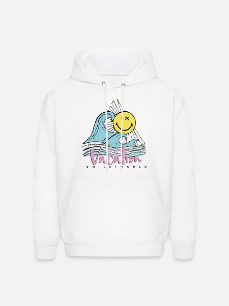 SmileyWorld Always On Vacation - Men's Hoodie - white