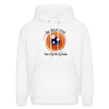 be selective not like black holes - Men's Hoodie - white - Front - Elias (183cm)