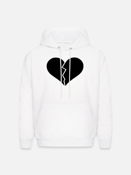 Broken heart black - Men's Hoodie - white