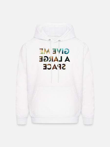 Cosmic Galaxy Mirror Text - Men's Hoodie - white
