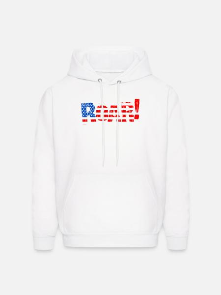 Patriotic USA Flag Illustration - Men's Hoodie - white