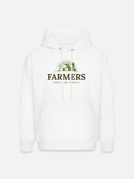 Farmers Sunburst Barn Emblem - Men's Hoodie - white