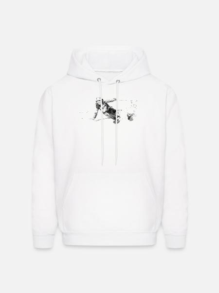 Alpine Skier Sketch Pattern - Men's Hoodie - white