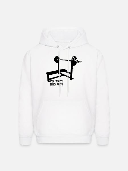 stress bench press - Men's Hoodie - white