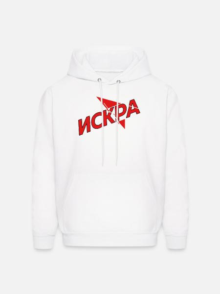 Iskra Red Spark Logo - Men's Hoodie - white