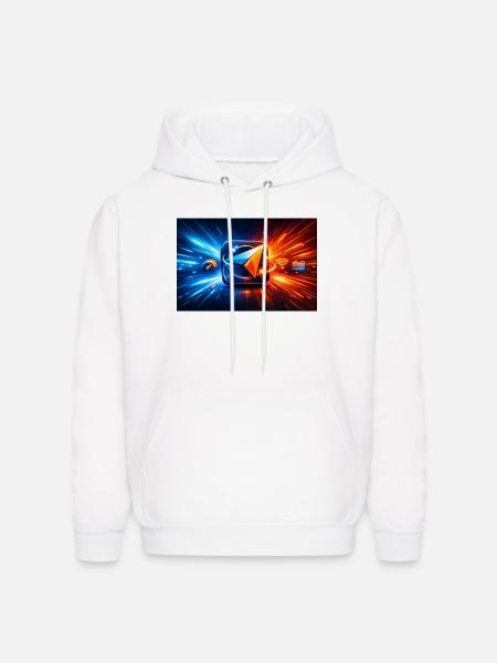 Neon Paper Plane Velocity - Men's Hoodie - white