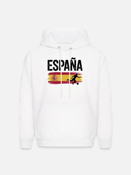 Spain Flag Soccer Splash - Men's Hoodie - white