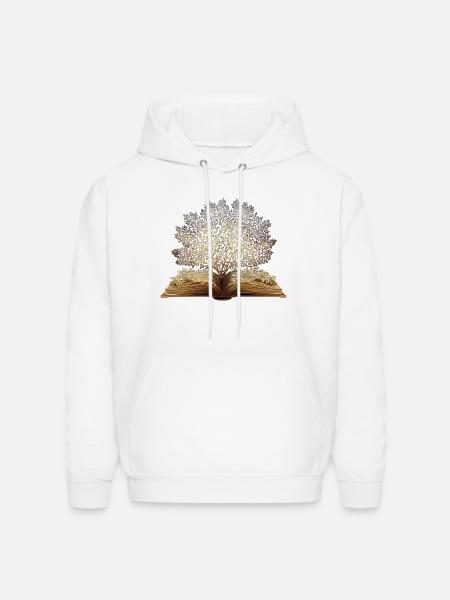 Golden book tree art - Men's Hoodie - white