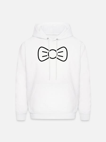 bow tie - Men's Hoodie - white