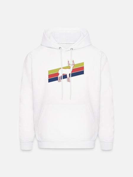 Retro Antelope Stripes – Safari Wildlife - Men's Hoodie - white