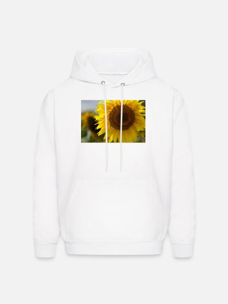 Sunlit Spiral Sunflower - Men's Hoodie - white
