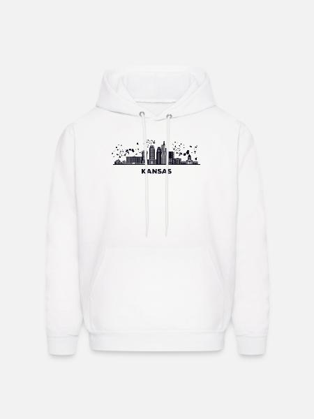 Kansans Skyline Cityscape Kansas - Men's Hoodie - white