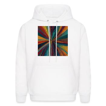 Chromatic Explosion Symphony - Men's Hoodie - white - Front - Elias (183cm)