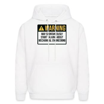 Mechanical Engineer Funny Warning - Men's Hoodie - white - Front - Elias (183cm)