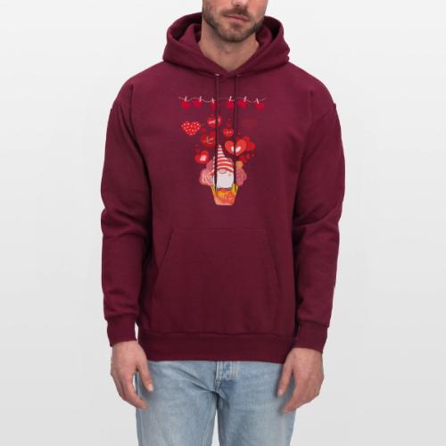 Design wrapped in love hearts, vibrating in love. - Men's Hoodie