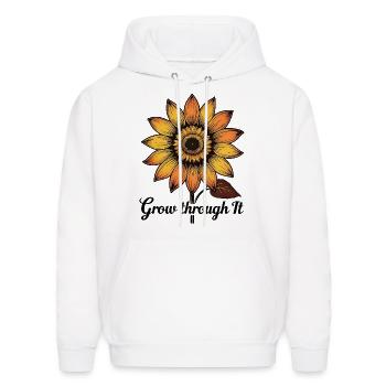 Grow Through It Flower Spine - Men's Hoodie - white - Front - Elias (183cm)